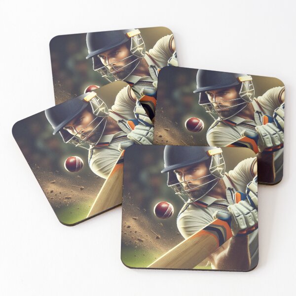 Item preview, Cricket batsman in protective gear with ball coming towards him. designed and sold by homydesign.