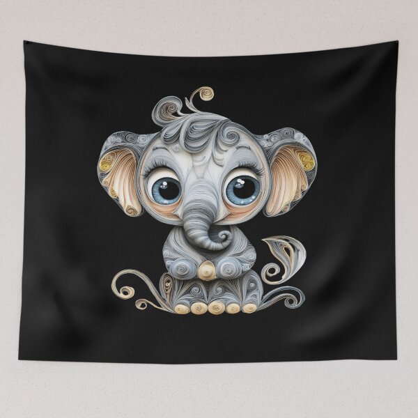 Item preview, Cute Kawaii Baby Elephant designed and sold by PrintsByFrank.