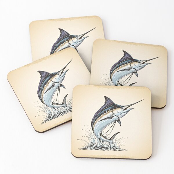Item preview, Vibrant marlin leaps from water in dynamic motion designed and sold by homydesign.