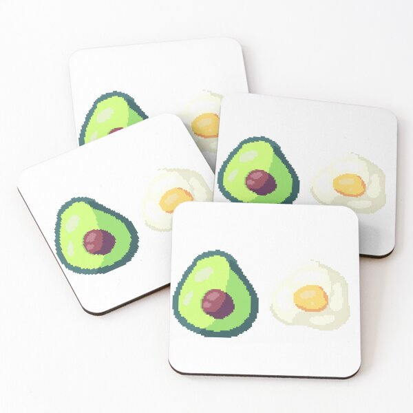 Item preview, Pixel art of avocado with fried egg designed and sold by ZerpaGiovanna.