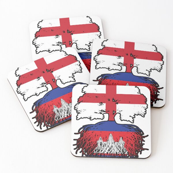 Item preview, Cambodia Cambodian English England Tree Roots Flag designed and sold by FlagX.