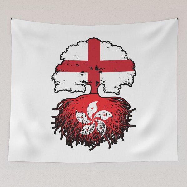Item preview, Hong Kong Hong Konger English England Tree Roots Flag designed and sold by FlagX.