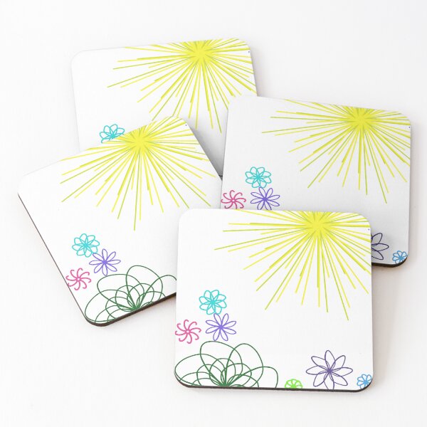 Item preview, Sunny abstract flowers designed and sold by TimesTwoAngela.