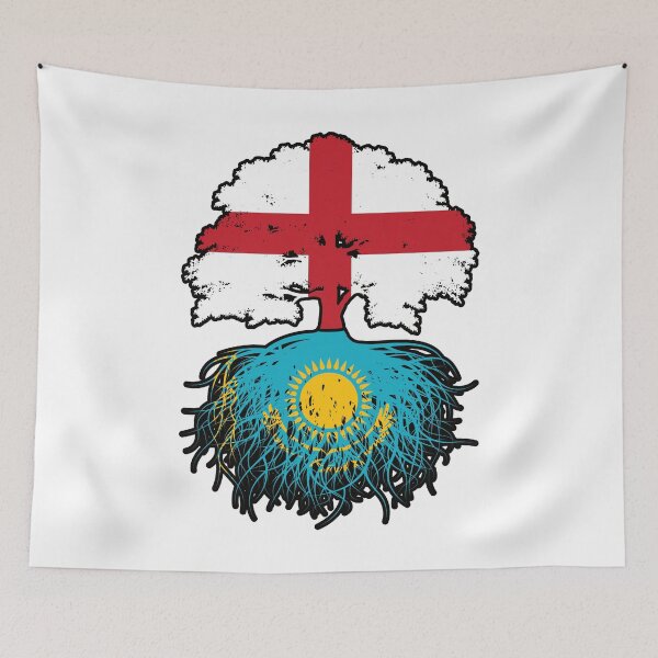 Item preview, Kazakhstan Kazakh English England Tree Roots Flag designed and sold by FlagX.