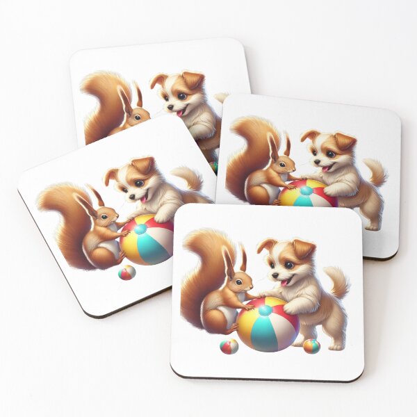 Item preview, Dog and Squirrel playing boll in Hevensgarden designed and sold by Hevensgarden.