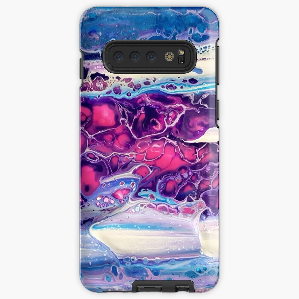 Coque et skin adhésive Samsung Galaxy « Peinture originale rose & violet»