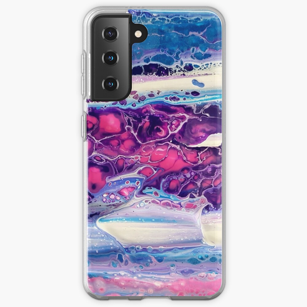 Coque Samsung Galaxy « Peinture originale rose & violet»