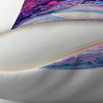 Coussin ''Peinture originale rose & violet' : autre vue