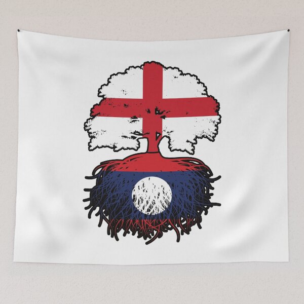 Item preview, Laos Laotian English England Tree Roots Flag designed and sold by FlagX.