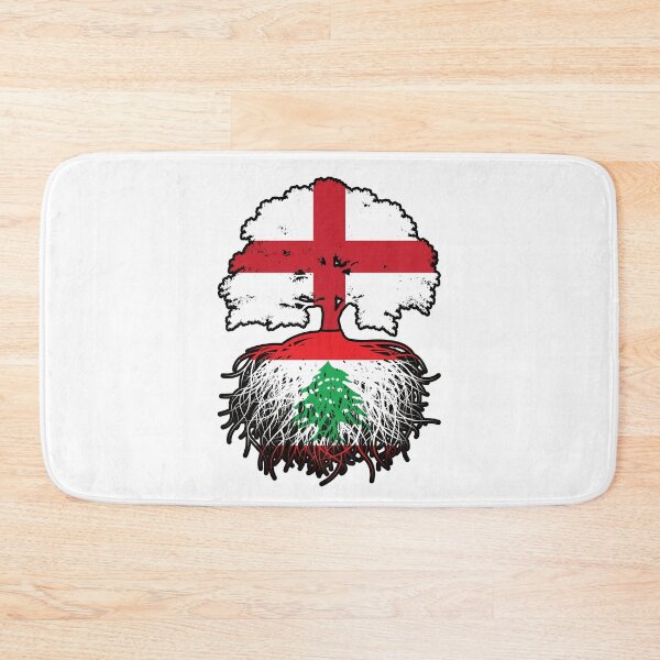 Aperçu de l'œuvre Drapeau des racines des arbres du Liban, de l'Angleterre et de l'anglais créée et vendue par FlagX.