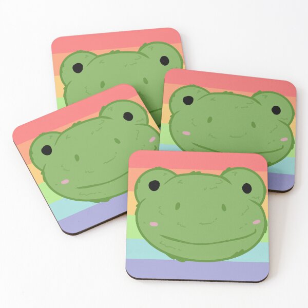 Item preview, plush frog + pride background designed and sold by FussyTortoise.