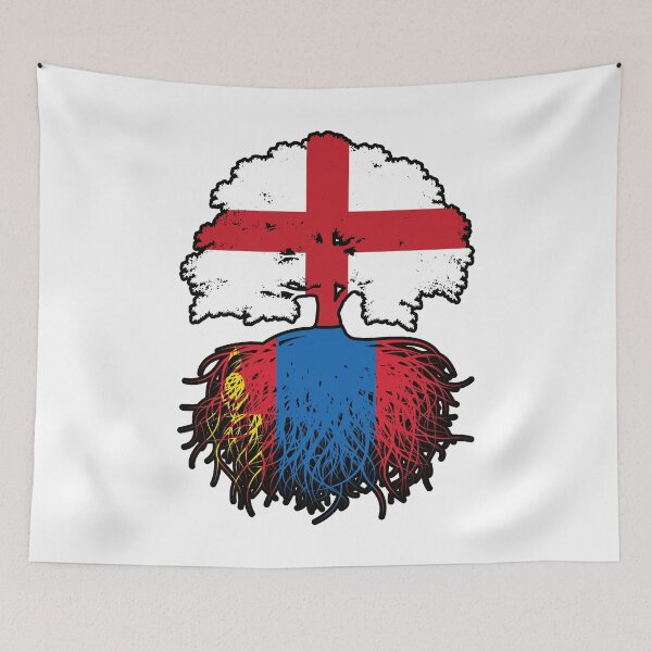 Item preview, Mongolia Mongolian English England Tree Roots Flag designed and sold by FlagX.