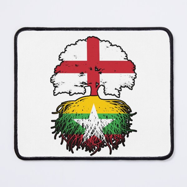 Item preview, Myanmar Burmese English England Tree Roots Flag designed and sold by FlagX.