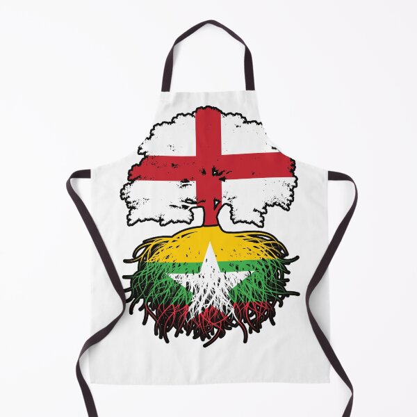 Item preview, Myanmar Burmese English England Tree Roots Flag designed and sold by FlagX.