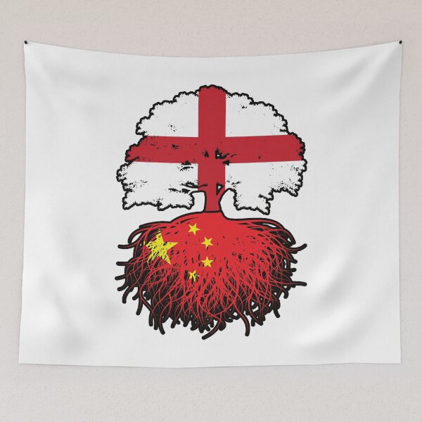 Item preview, China Chinese English England Tree Roots Flag designed and sold by FlagX.