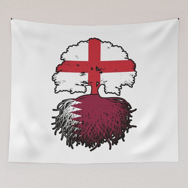 Item preview, Qatar Qatari English England Tree Roots Flag designed and sold by FlagX.