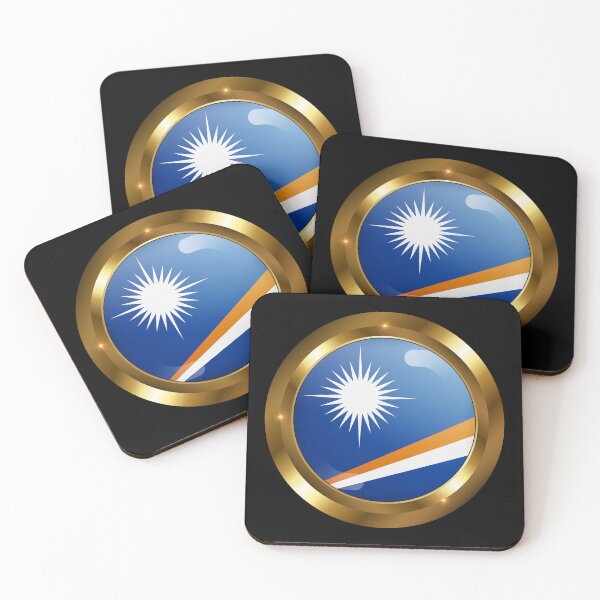 Item preview, Marshall Islands Flag 3D Golden Frame designed and sold by PatrioticElixir.