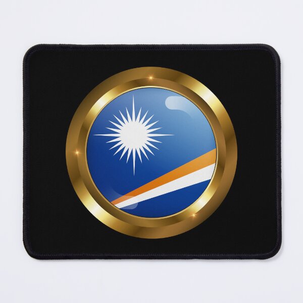 Item preview, Marshall Islands Flag 3D Golden Frame designed and sold by PatrioticElixir.