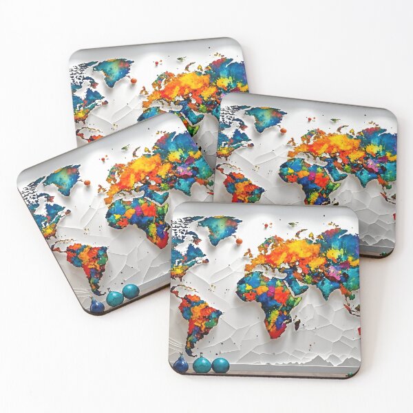 Item preview, Vibrant World Map Mural designed and sold by yaser1234.