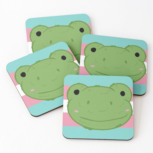 Item preview, frog + trans flag background designed and sold by FussyTortoise.