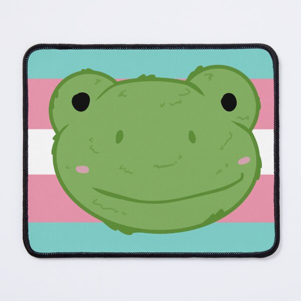 Item preview, frog + trans flag background designed and sold by FussyTortoise.
