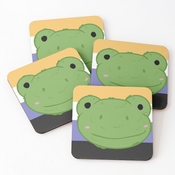Item preview, frog + non-binary pastel background designed and sold by FussyTortoise.
