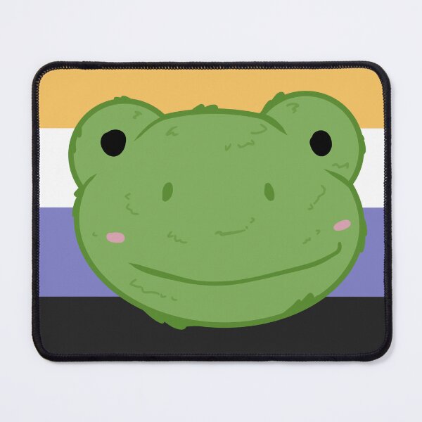 Item preview, frog + non-binary pastel background designed and sold by FussyTortoise.
