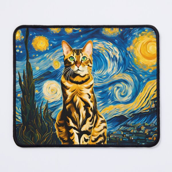 Item preview, Starry Night Bengal Cat – A Stunning Blend of Art and Elegance designed and sold by Fredster1966.