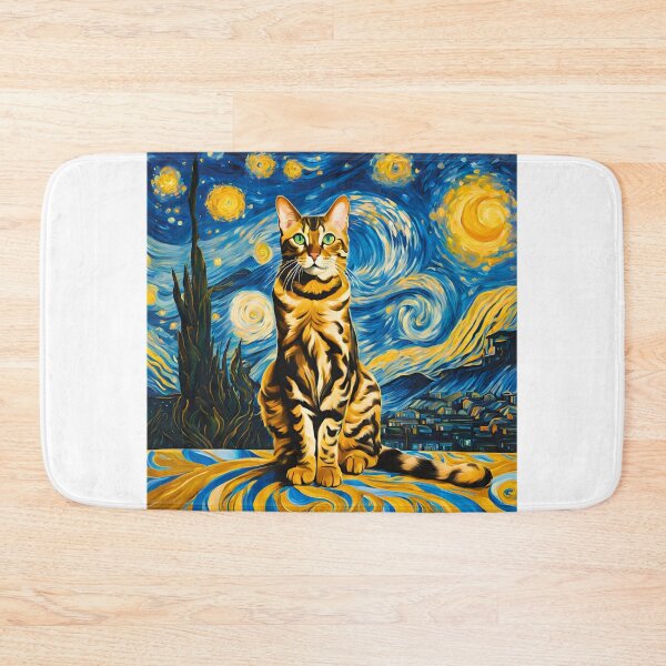 Item preview, Starry Night Bengal Cat – A Stunning Blend of Art and Elegance designed and sold by Fredster1966.