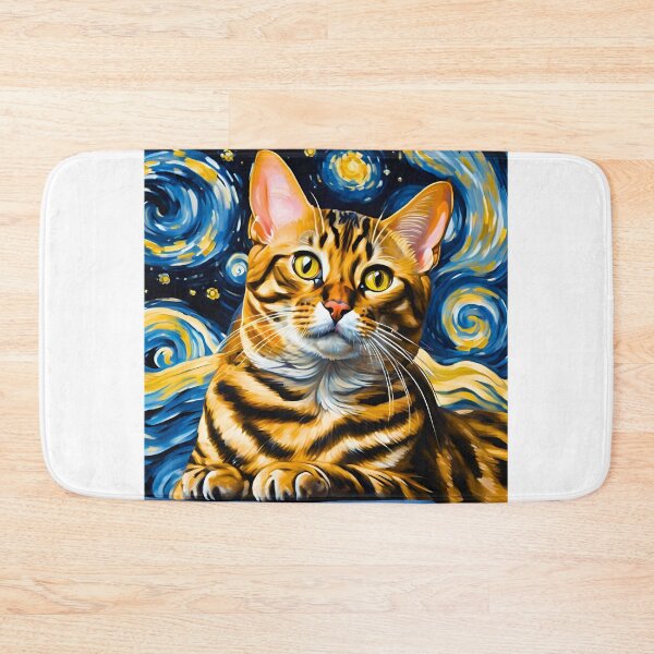 Item preview, Starry Night Bengal Cat Closeup – A Stunning Blend of Art and Elegance designed and sold by Fredster1966.