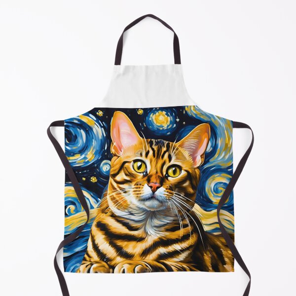 Item preview, Starry Night Bengal Cat Closeup – A Stunning Blend of Art and Elegance designed and sold by Fredster1966.