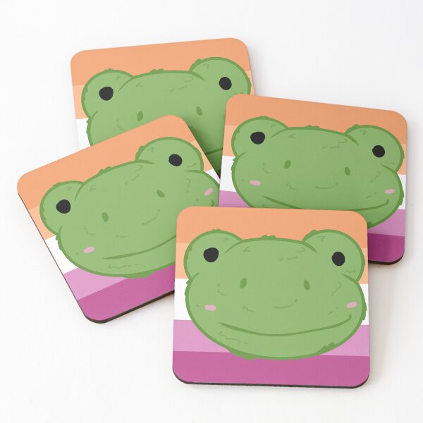Item preview, frog + pastel lesbian background designed and sold by FussyTortoise.