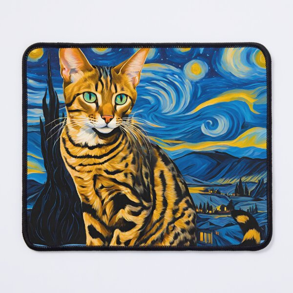 Item preview, Starry Night Savannah Cat – A Fusion of Art and Wild Elegance designed and sold by Fredster1966.