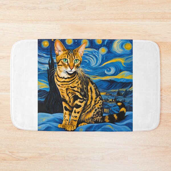 Item preview, Starry Night Savannah Cat – A Fusion of Art and Wild Elegance designed and sold by Fredster1966.