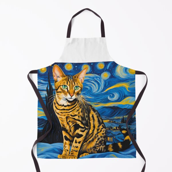 Item preview, Starry Night Savannah Cat – A Fusion of Art and Wild Elegance designed and sold by Fredster1966.