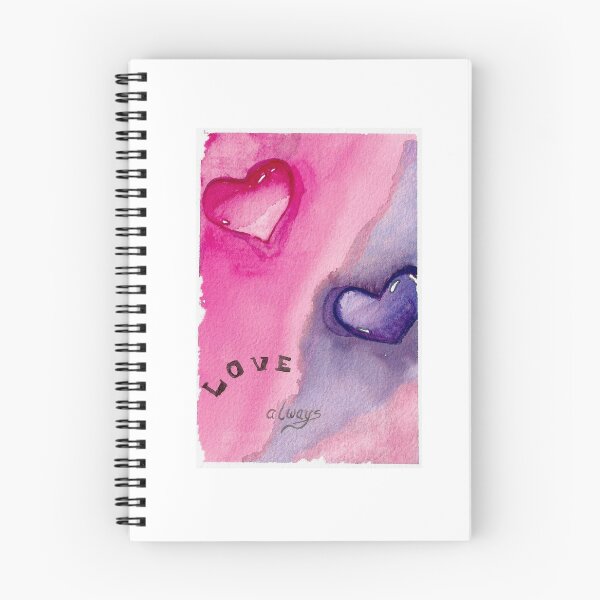 Item preview, Love Always Pink Purple Watercolor Hearts designed and sold by scoobydanks.