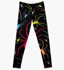 Spider pattern crawling colored spiders Leggings