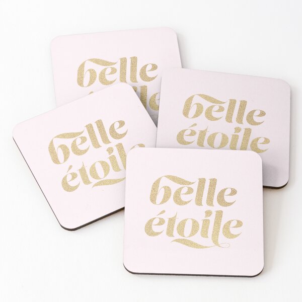 Item preview, French Saying ,"Belle étoile", Retro Typography in Faux Gold Glitter designed and sold by Dominiquevari.
