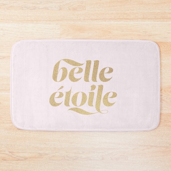 Item preview, French Saying ,"Belle étoile", Retro Typography in Faux Gold Glitter designed and sold by Dominiquevari.