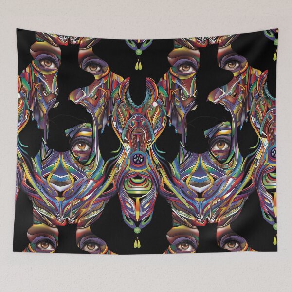 Item preview, Surreal Abstract Faces with Vibrant Eyes designed and sold by Skolyak.