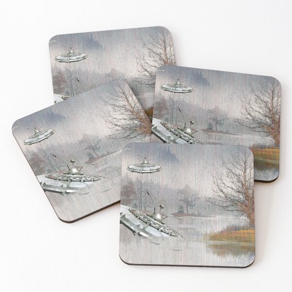 Item preview, Alien Spaceship River Landing Sc-Fi Fantasy Art designed and sold by Lifestyle by Croff.