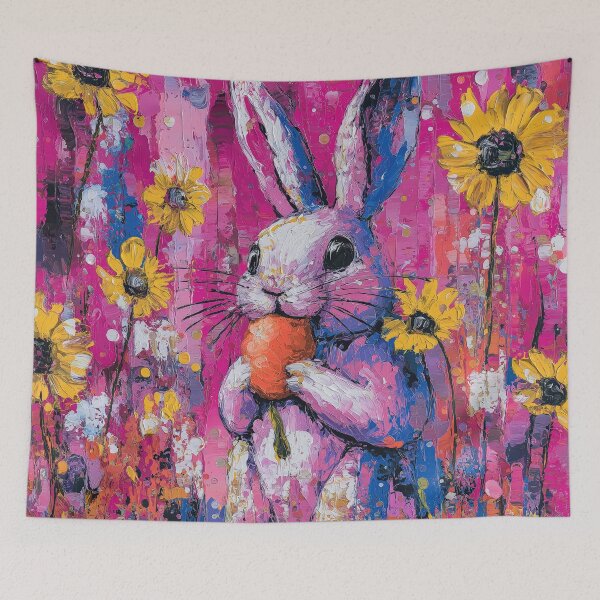 Item preview, Whimsical Bunny with Sunflowers designed and sold by AuraBinge.