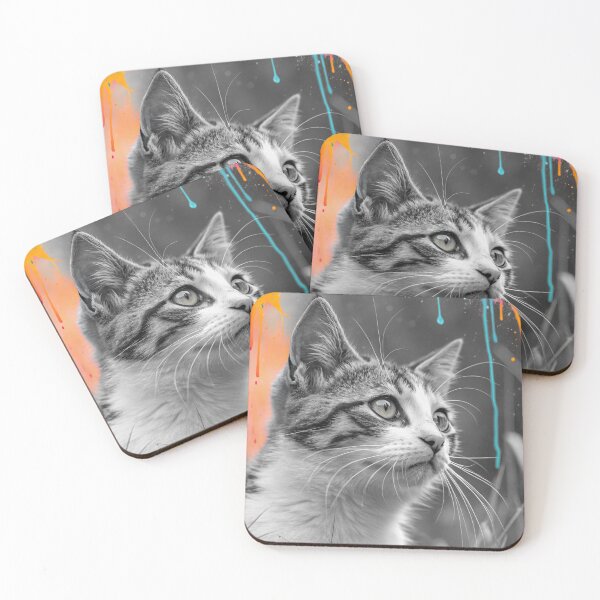 Item preview, Colorful Curiosity: A Splash of Feline Charm designed and sold by fc2c.