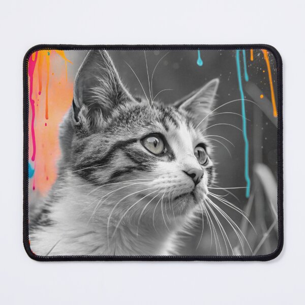 Item preview, Colorful Curiosity: A Splash of Feline Charm designed and sold by fc2c.