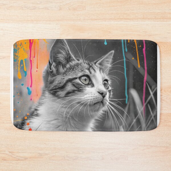 Item preview, Colorful Curiosity: A Splash of Feline Charm designed and sold by fc2c.