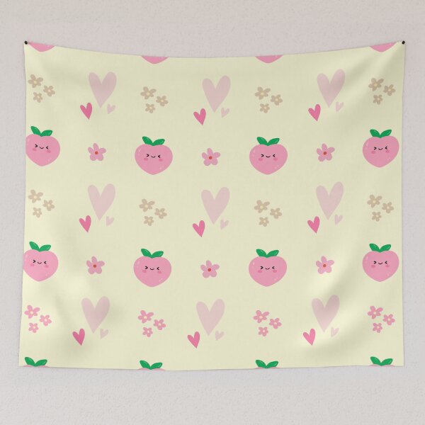 Item preview, Cute peach pink heart in yellow pastel designed and sold by HoneyBlizz.