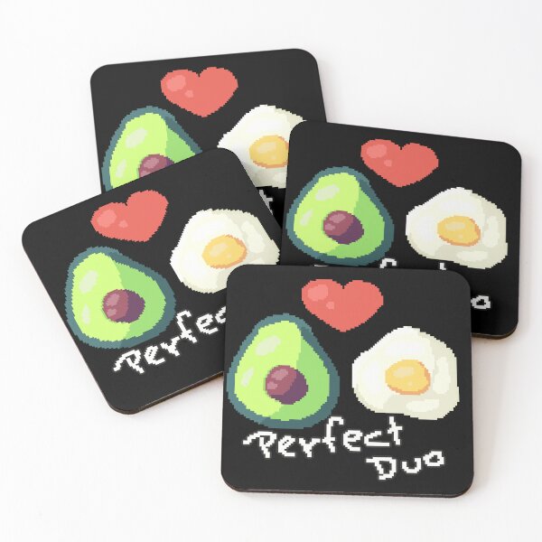Item preview, Pixel art of avocado with fried egg and a perfect duo heart designed and sold by ZerpaGiovanna.