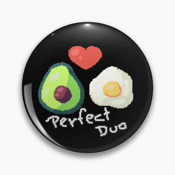 Item preview, Pixel art of avocado with fried egg and a perfect duo heart designed and sold by ZerpaGiovanna.