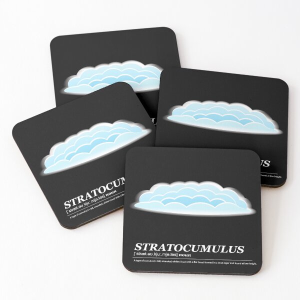 Item preview, Stratocumulus cloud illustration with meaning white text designed and sold by Athicha44.