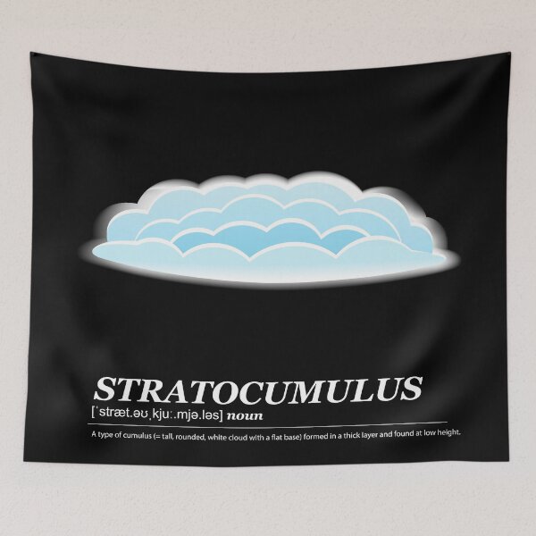 Item preview, Stratocumulus cloud illustration with meaning white text designed and sold by Athicha44.